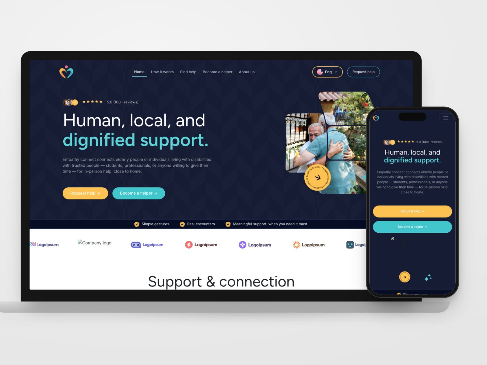 Plateforme Empathy Connect sur ordinateur et mobile