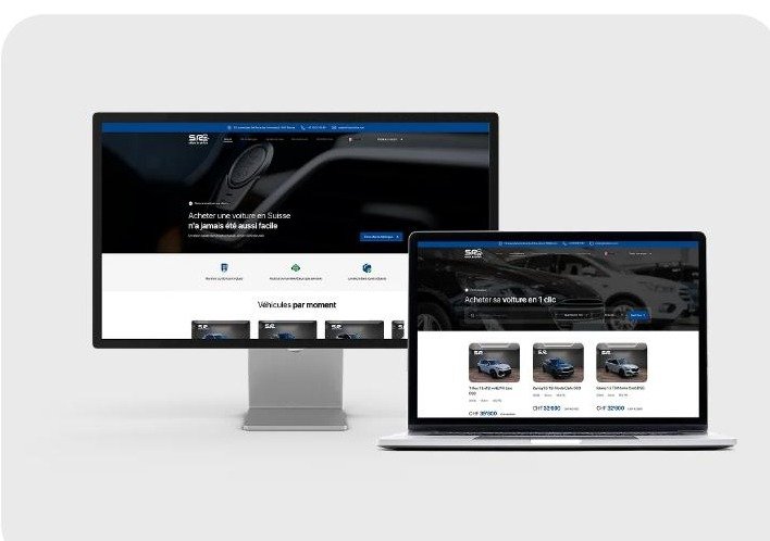 Plateforme e-commerce présentée sur écrans